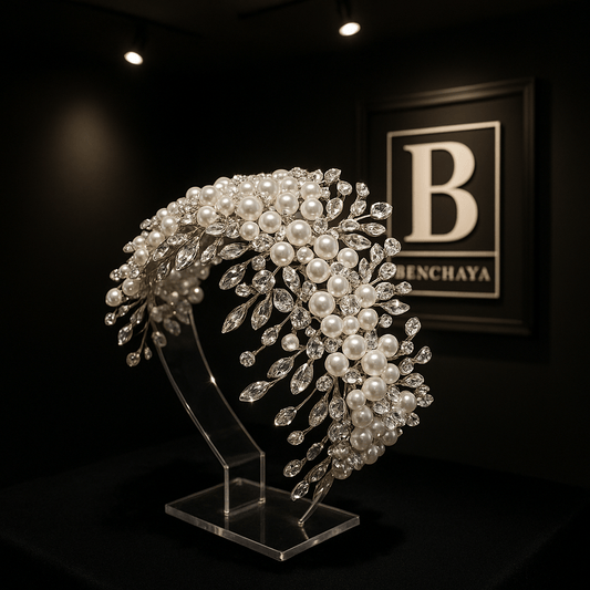 Benchaya Luxury Pearl & Crystal Crown - BENCHAYA