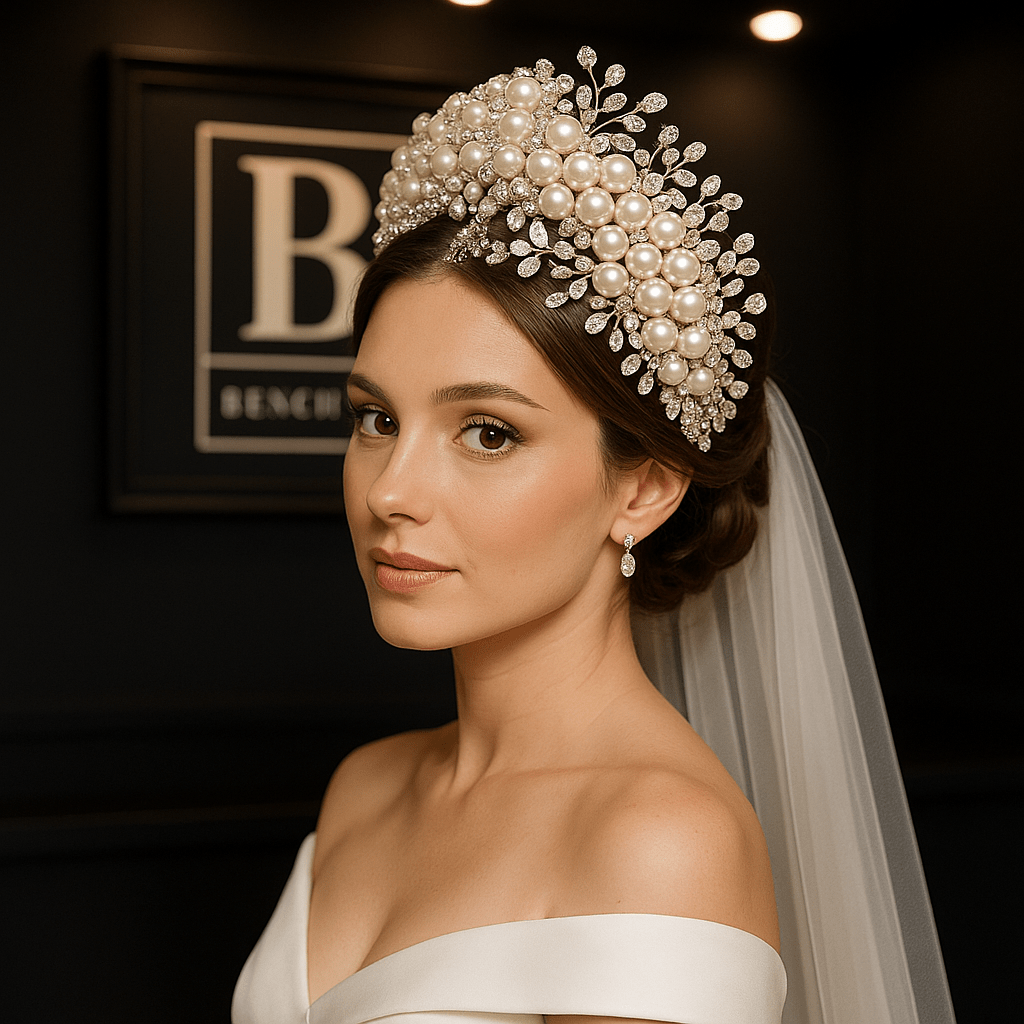 Benchaya Luxury Pearl & Crystal Crown - BENCHAYA